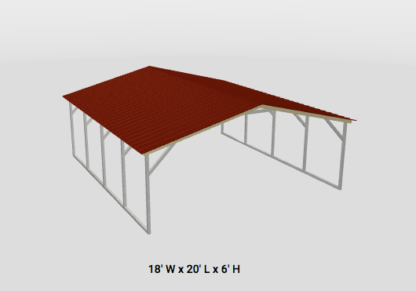 Vertical Roof Style Carport.