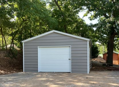 18x21x8 Vertical Roof All Metal Garage with 8’ side walls