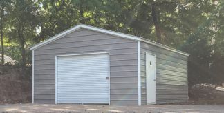 18x21x8 Vertical Roof All Metal Garage with 8’ side walls.