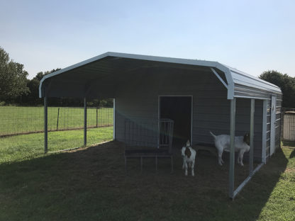 18x20 Livestock Shelter, 10' enclosed.