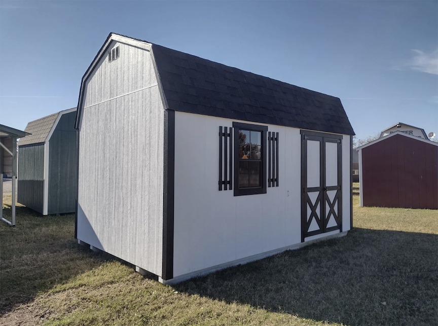 10x16 Black & White Workshop Barn