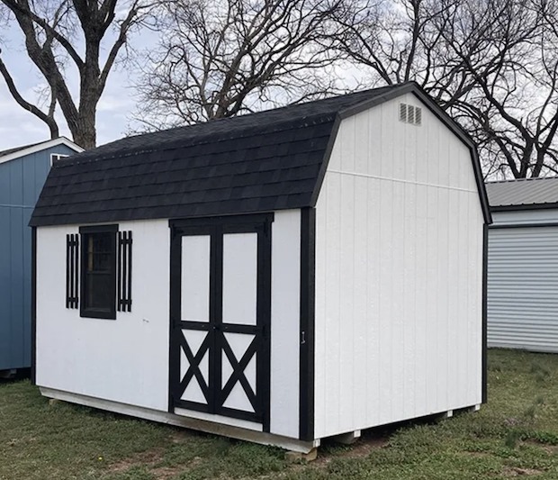 10x16 Black & White Workshop Barn - Image 3